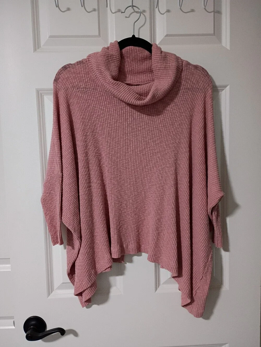 Free People Beach World Traveler Split Back Cowlneck Pullover- Dusty Rose